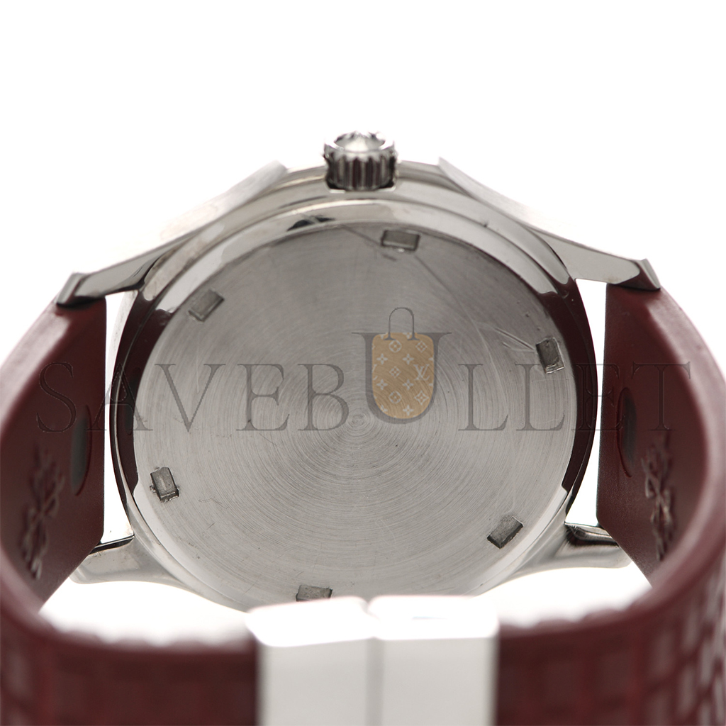 PATEK PHILIPPE STAINLESS STEEL RUBBER DIAMOND 37MM AQUANAUT QUARTZ WATCH BURGUNDY 5067A-010 PATEK PHILIPPE STAINLESS STEEL RUBBER DIAMOND 37MM AQUANAUT QUARTZ WATCH BURGUNDY 5067A-010